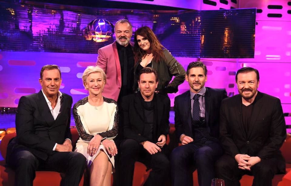 The Graham Norton Show S19E3 Kevin Costner, Ricky Gervais, Eric Bana, Ewan McGregor, Dame Helen Mirren, Meghan Trainor