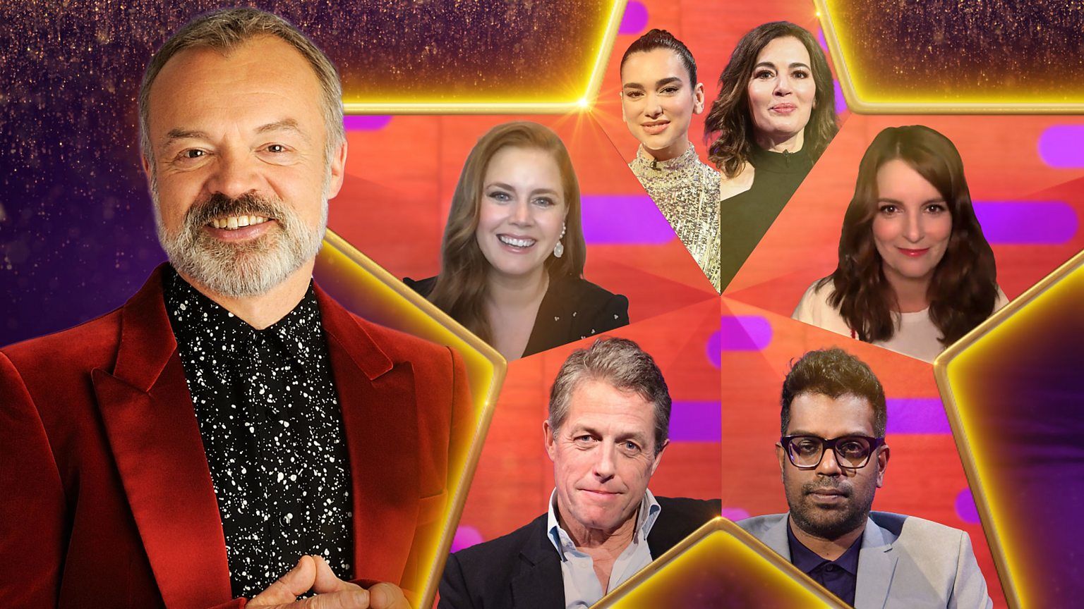 The Graham Norton Show S28E7 Hugh Grant, Nigella Lawson, Tina Fey, Romesh Ranganathan, Amy Adams, Dua Lipa